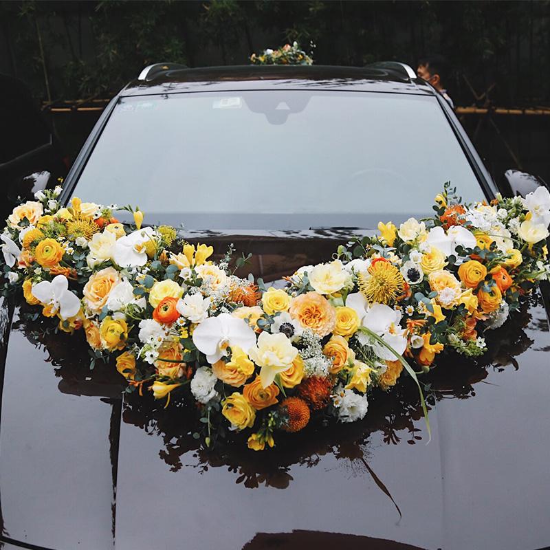 2/4 st Fyrkantiga Blomsterformblock med Sugkopp för Bröllopsbil Festdekoration Konstgjord Blomsterlera DIY Blomsterarrangemang