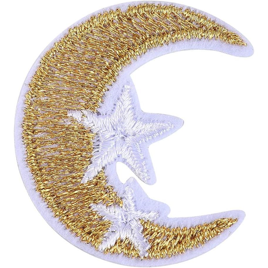 

10Pcs Golden Moon Embroidered Patches Appliques DIY Sewing Repair Decoration
