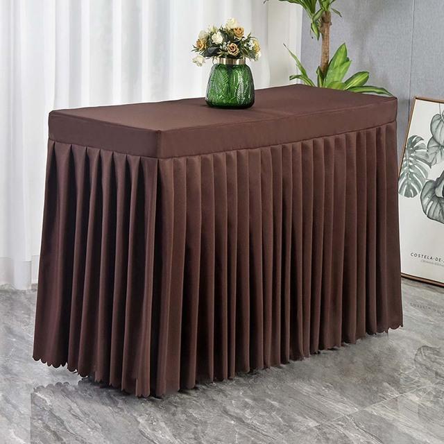 Rectangular Tablecloth Conference Exhibition Solid Table Cover Elegant Table Skirt For Wedding Banquet Party Desk Decor