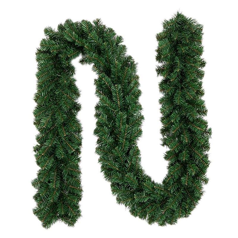 2.7M Artificial Pine Christmas Garland Wreath With/Without LED Lights Christmas Pine Tree Rattan Decor Xmas Tree Ornament