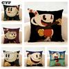 Cuphead Cushion Cover Household Decoration Linen Sofa Cushion Cover: Skin-Friendly & Breathable with Invisible Zipper