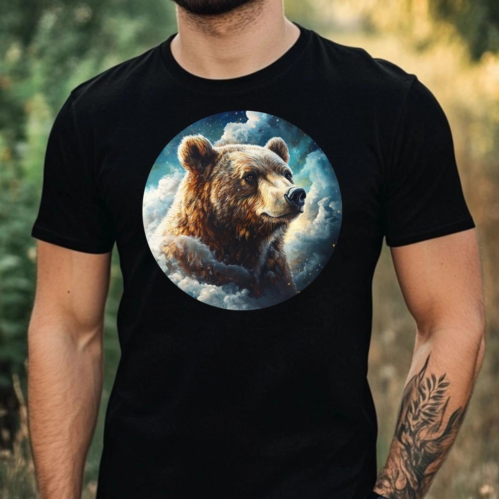 T-Shirt Herren Bär Portrait Motiv Baumwolle Größe XS bis 5XL XXXXL