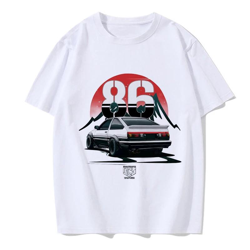 Japanischer Anime Cartoon Gothic Redsuns EU Größe Top Initial D T-Shirt Herren Grafik T-Shirt AE86 Lustig Harajuku Manga T-Shirt Herren