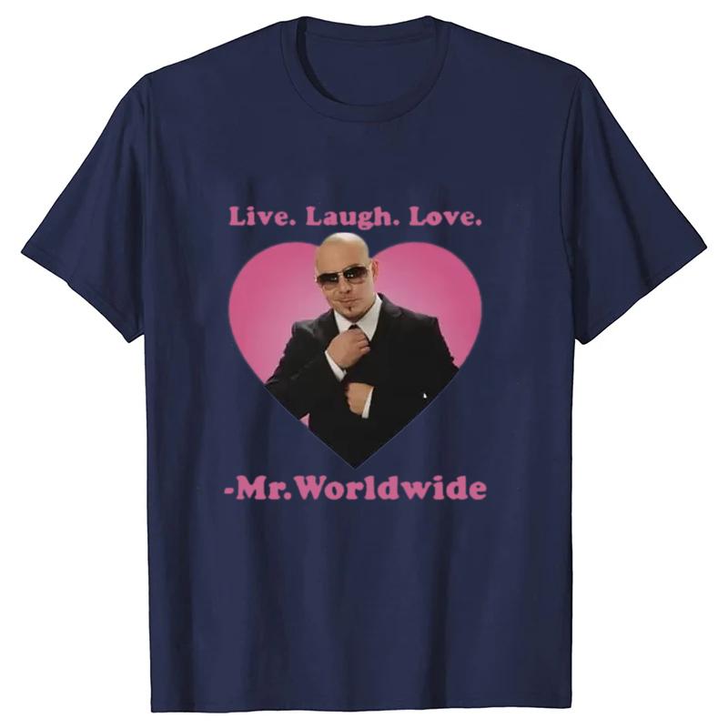 Vivi Ridi Ama Sig.. T-shirt Grafica Pitbull da tutto il mondo per Donna Uomo Hip Hop Moda Retro T-shirt Unisex Estiva a Maniche Corte