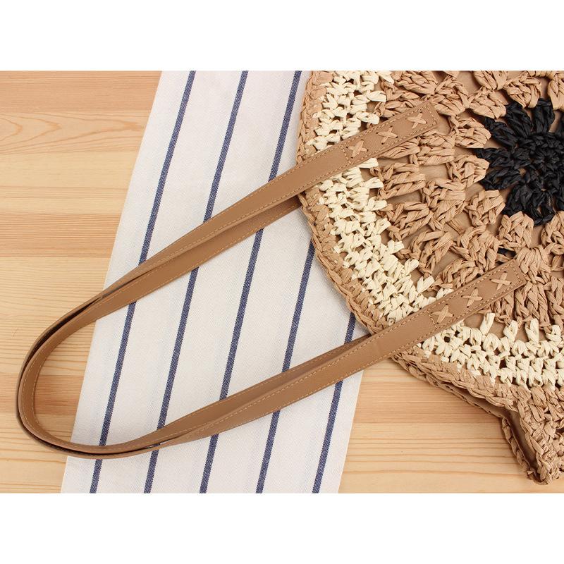New Arrival Trendy Round Minimalist Chic Paper Rope Woven Intricate Cutout Handmade Summer Beach Vacation Stylish Women's Purse