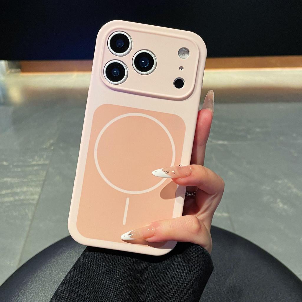 iPhone 17 Two-Color Liquid Silicone Case with Magnetic Ring for Apple 16Promax and 14 Protective Models