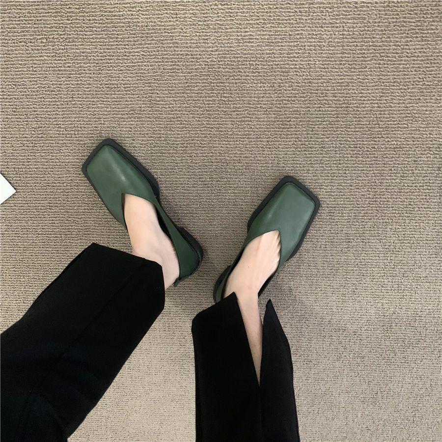 2024 Summer Women's Soft Sole French Heeled Square Toe Sandals