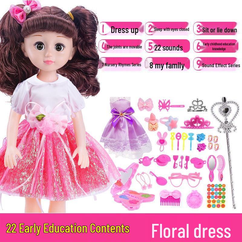Conjunto de Boneca Inteligente Interativa com Roupas Trocáveis - Brinquedo de Princesa para Meninas, Presente de Aniversário Perfeito