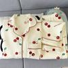 Spring new air cotton pajamas women's winter letter cherry long-sleeved set can be worn outside loungewear real shot