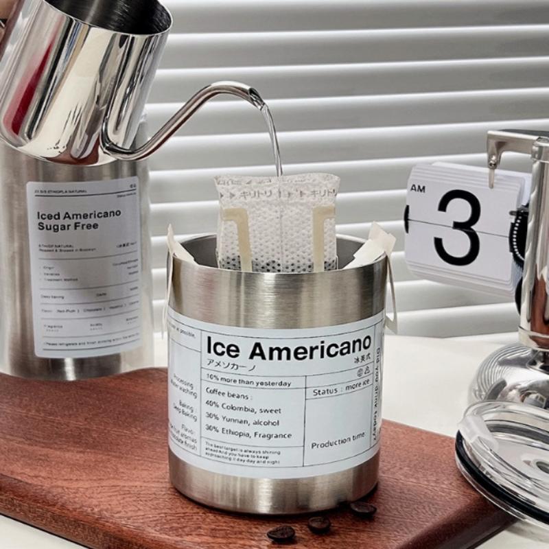 Stainless Steel Insulated American Coffee Mug Portable Outdoor Mug With Straw 320Ml/600Ml