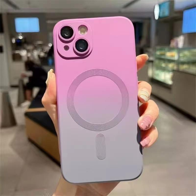 Applicable iPhone16promax Magnetic Mobile Phone Case 15plus Gradual Change 14pro All-inclusive Lens 12 Advanced 11
