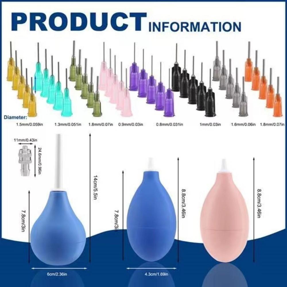 Pottery Precision Applicator Set with Plastic Steel Needle Funnel Ceramic Precision Tip Applicator Glaze Silicone Squeeze Bottle