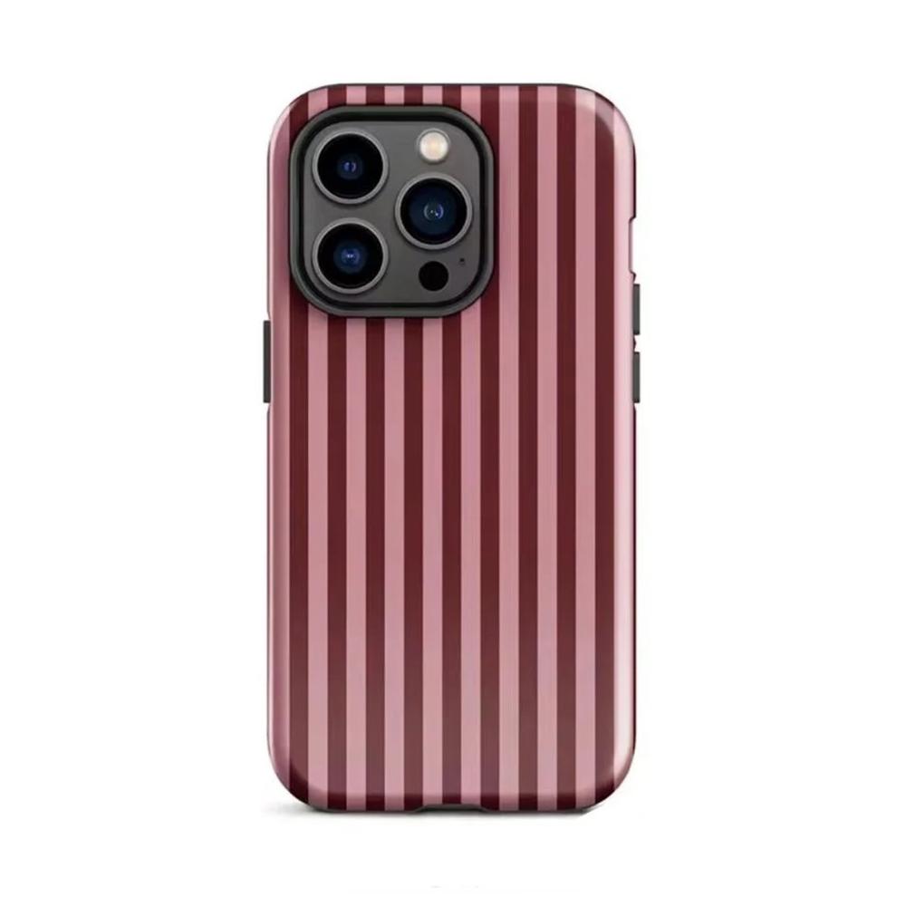 Luxury Clmj Ins Korea Dot Stripe Series Phone Case for iPhone 17 16 15 14 13 12 11 X Air Pro Max Plus Double-layer Back Cover