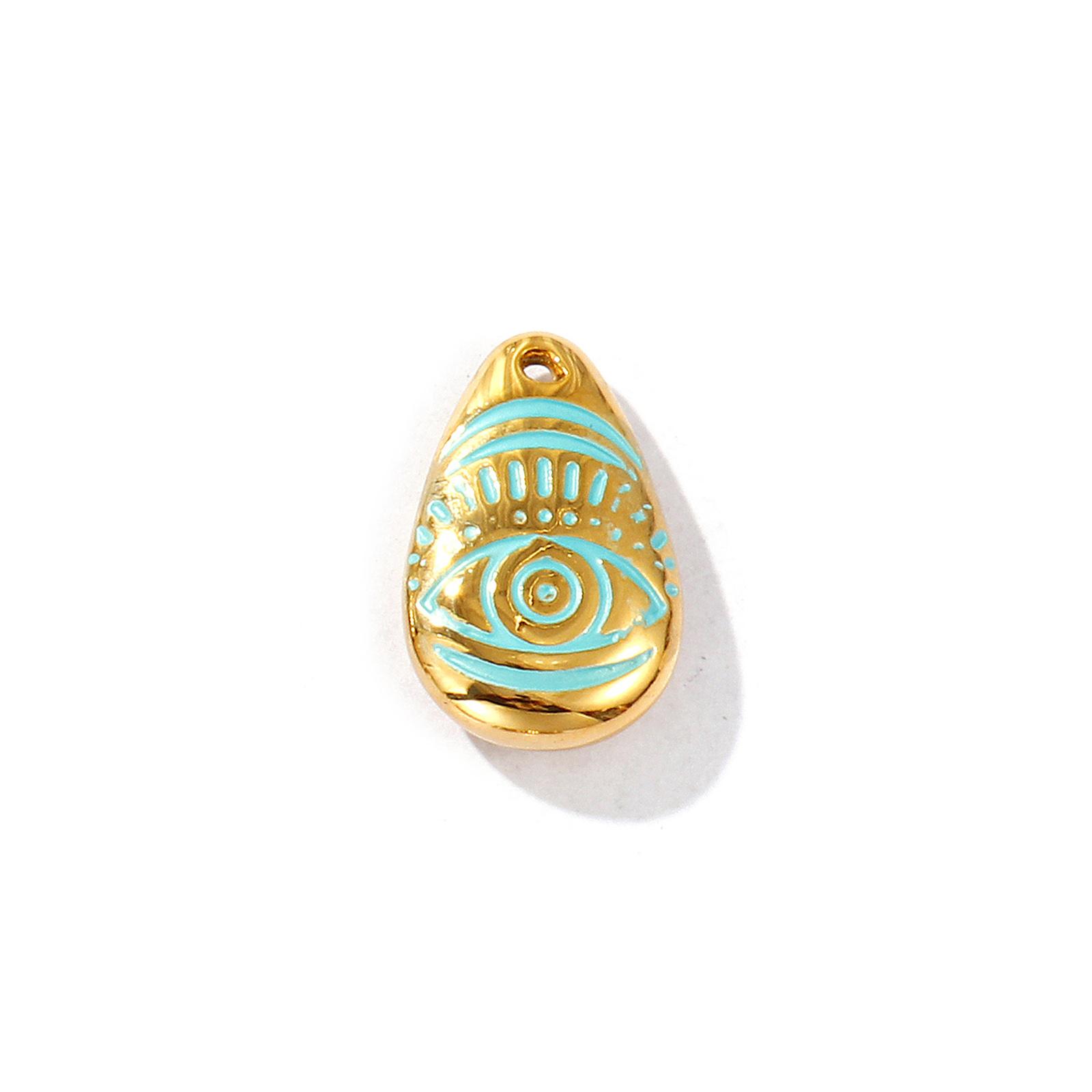 1 Piece Waterproof 304 Stainless Steel Ocean Charms 18K Gold Plated Green Enamel Shell Jellyfish Heart Pendants For DIY Necklace