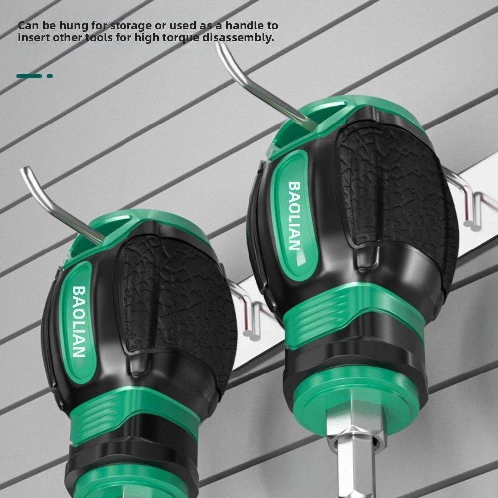 Dual Purpose Short Handle Screwdriver Rust-proof Screwdriver Head Portable Mini Screwdriver