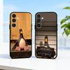 Cute Retro Villain Penguin  Phone Case For Samsung  A73,72,71,53,52,51,22,91,80, Soft Black Cover