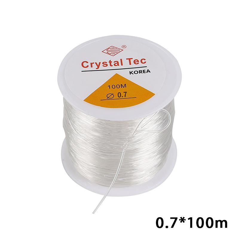 100m Starkes Elastisches Kristall-Perlenfaden-Kordel Schmuckherstellung Halskette Armband DIY Perlen-Schnur Dehnbar Dicke 0,4-1mm