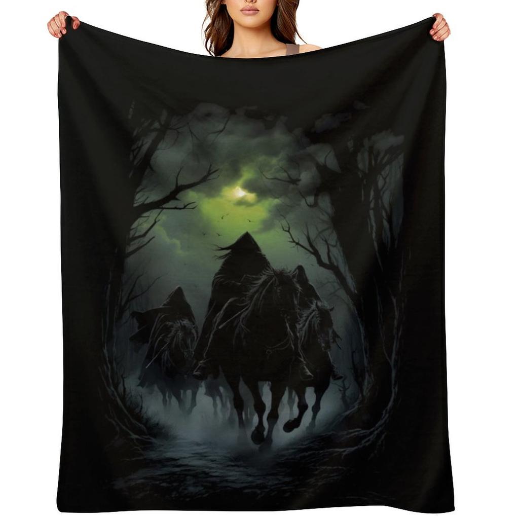 The Nine Riders Under the Moonlight - Fantasy Throw Blanket Beautifuls Soft Plush Plaid valentine gift ideas For Baby Blankets
