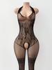 Body Calze a Rete Sexy per Adulti Catsuit da Donna Trasparenti con Cavallo Aperto Body Abbigliamento Rete Trasparente Lingerie Hot Erotica