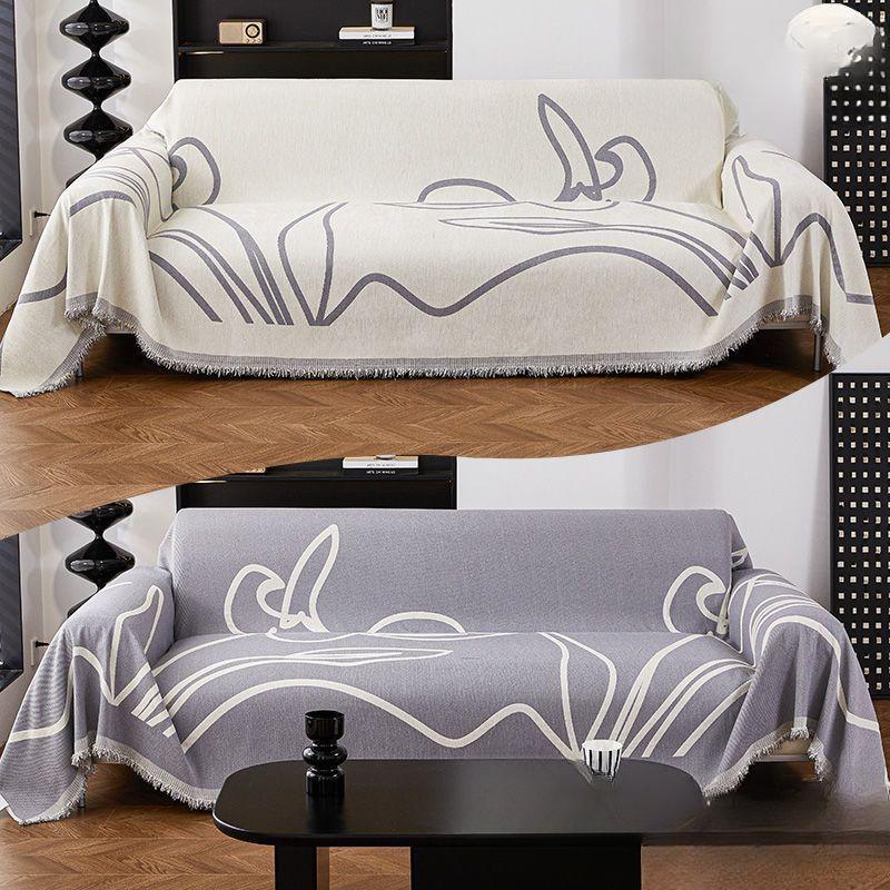 Nordic Wind One Straight Row Sofa Cover Cloth Gold Non-slip Machine Washable Full Cover Sofa Cover Four Seasons General Sofa Blanket