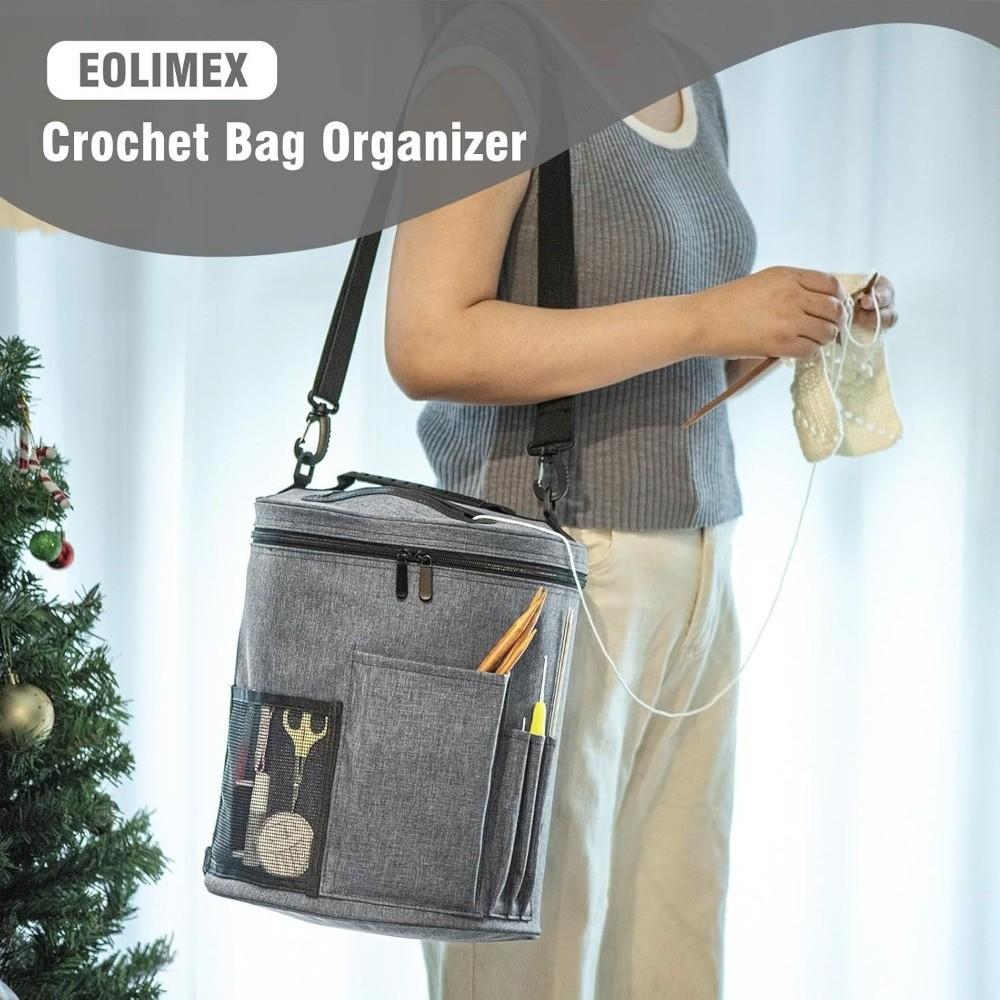 Front Pocket Yarn Storage Bag Large Capacity Knitting Tool Storage Bucket  Craft Supplies Use