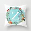 A-Z Letter Cushion Cover Blue Floral   Soft Throw Pillow Cover Decorative Sofa Pillow Case Pillowcase