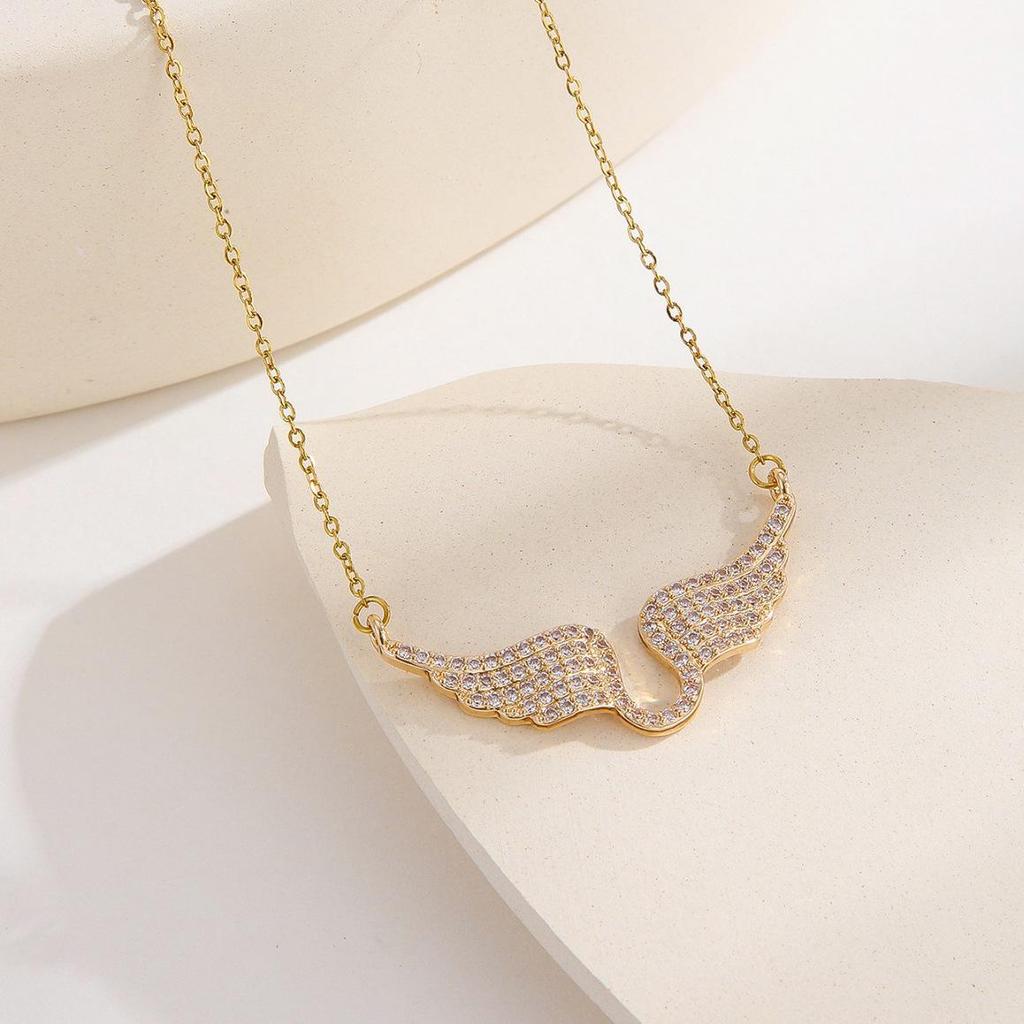 Angel Wings Diamond Necklace - Elegant, Luxurious, No-Fade Women's Jewelry