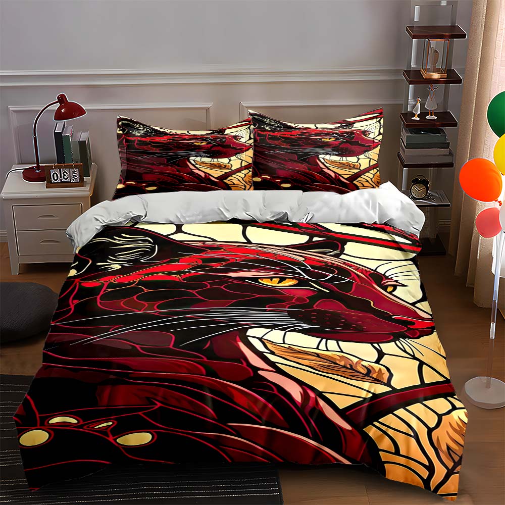 

Abstract feline design Bedding Duvet cover sets Duvet covers Pillowcases gifts (1 * Duvet Cover 2 * Pillowcases, without duvet insert) 135x200cm