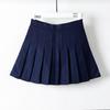 Spring 2025 Women's High Waist Plaid Pleated Skirt - Black A-Line Slimming College Style