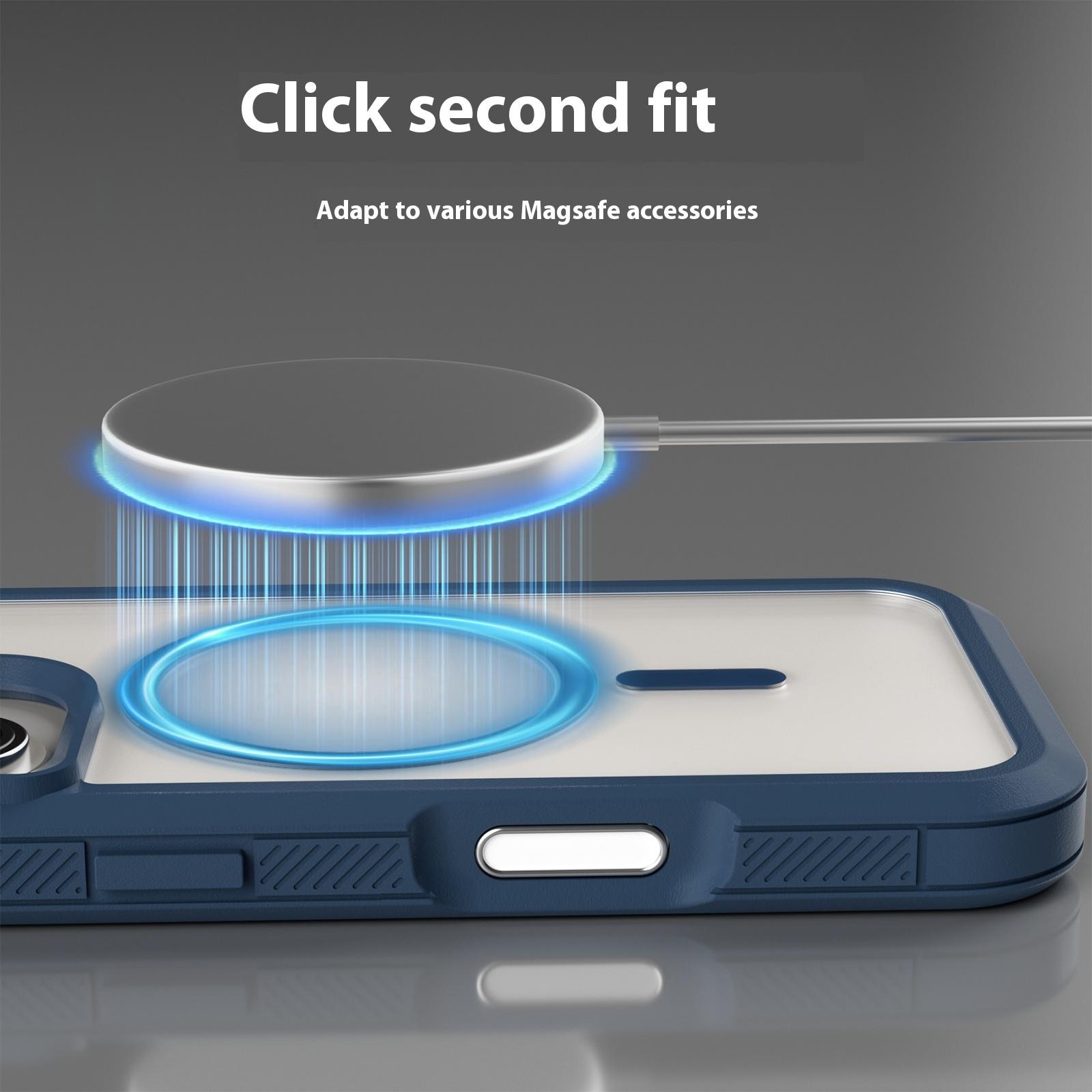 

For iPhone 16 Magnetic Case Translucent Detachable 2 in 1 TPU+PC Shockproof Phone Cover Green