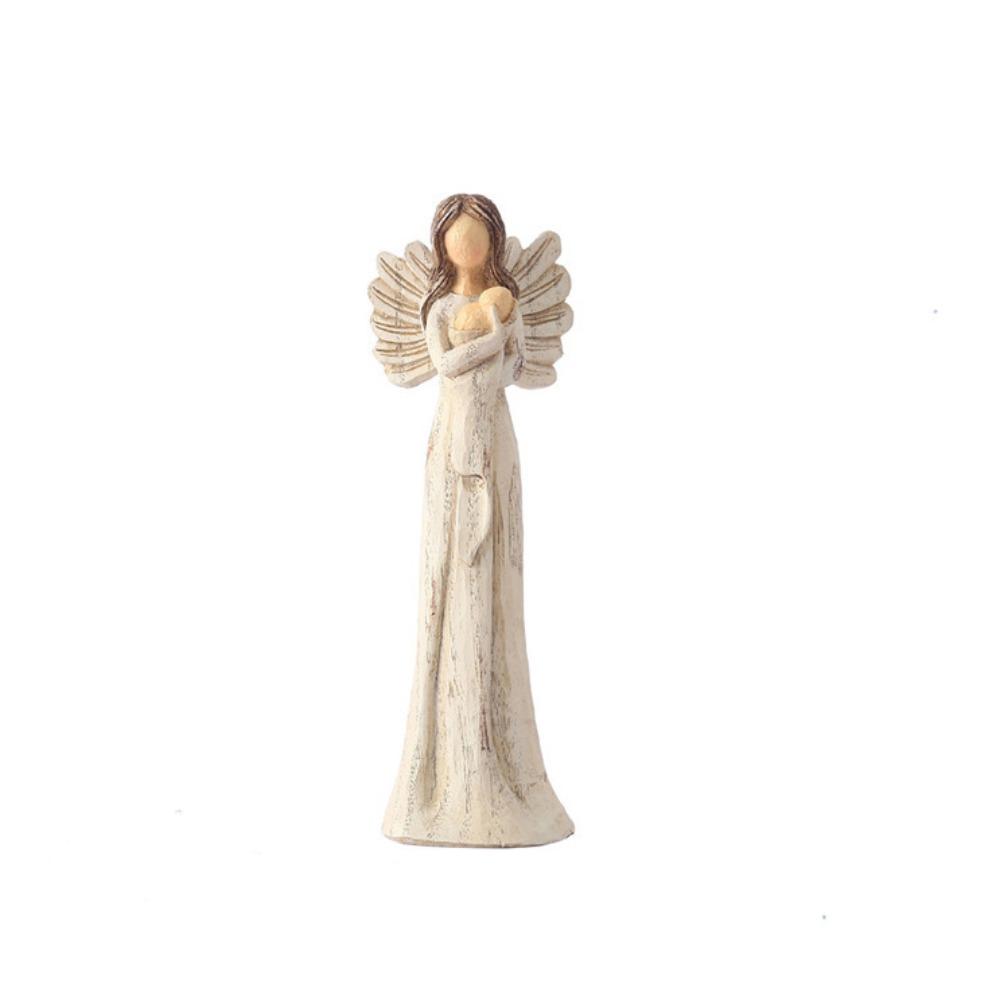 Handmade Angel Figure Statue Resin Modern Art Crafts Vintage Angel Sculpture Model Entrance