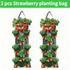 2pcs Wall-Mounted Strawberry Grow Bags, Hanging Planter Bags, Multi-Hole Strawberry Planting Bags for Balcony and Garden, Breathable, Water-Permeable