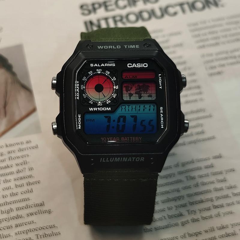 CASIO Unisex YOUTH Black Watch AE-1200WH-1A(Watch3--)
