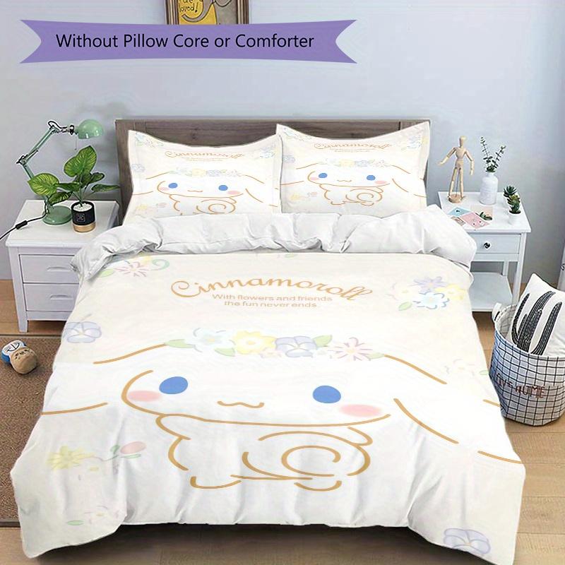 3pcs Sanrio Sweet Cinnamoroll Bedding Set - Includes Quilt Cover and Pillowcases, Suitable for All Seasons, Machine Washable - Ideal Gift Fo