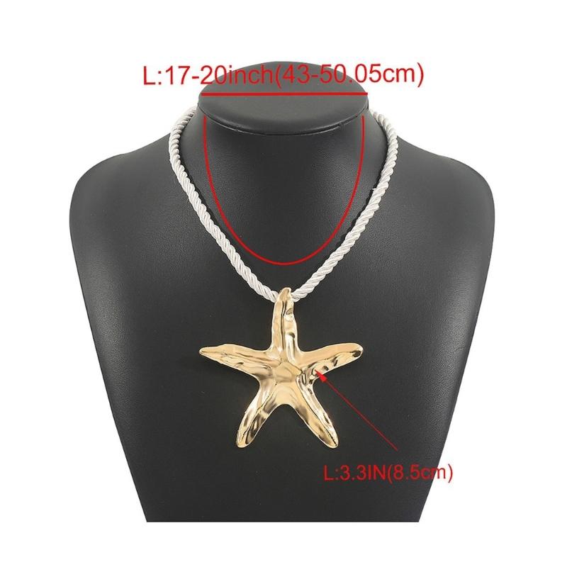 Handgjord sjöstjärna halsband för flickor Justerbar repkedja Ocean-tema Smycken Strandmode Smycken