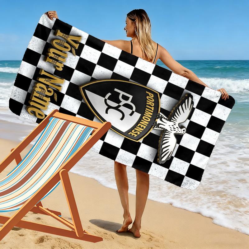 Name Custom Portimonense SC Print Beach Towel, Large Soft Quick Dry Towel for Beach Camping Swimming