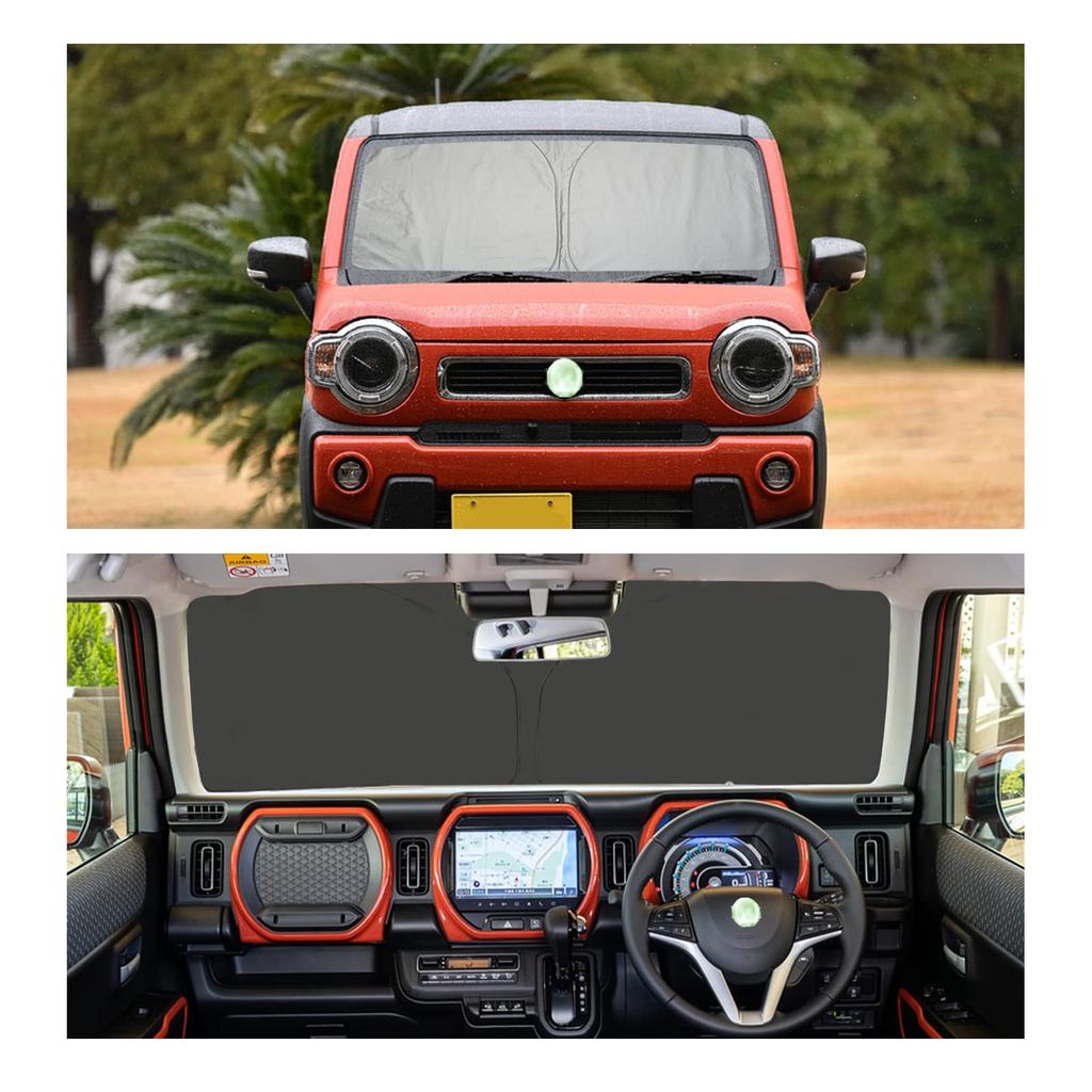 GAFAT Car Sunshade for Suzuki Hustler Compatible with the New Suzuki Hustler UV Foldable Windshield Light Heat UV and Accessories for the Hustler
