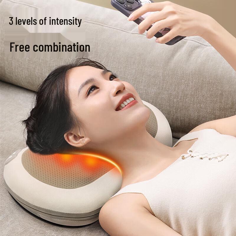 Aux Rechargeable Neck & Shoulder Massager Pillow