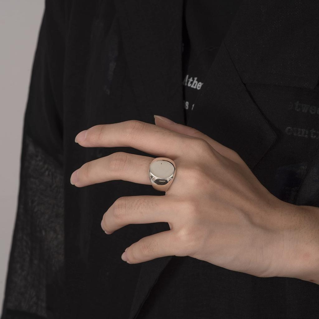 Yooping Men's Silver 925 Ring, Adjustable Size, Retro Craftsmanship, Unisex, A-Style