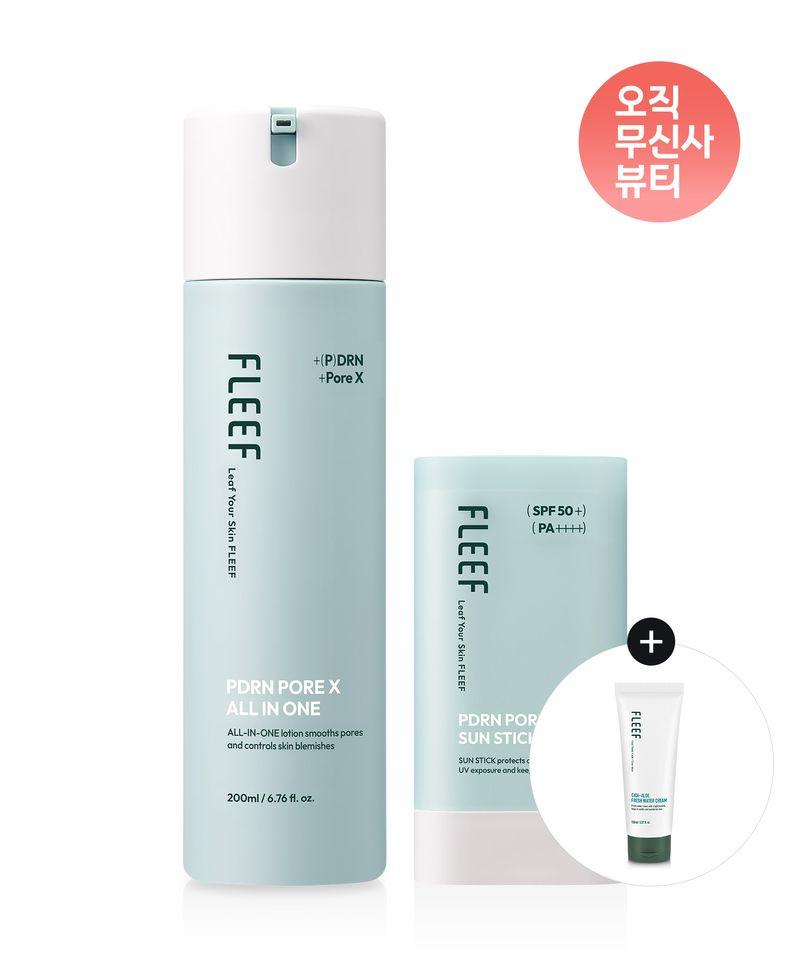 [SET] PDRN Pore-X All-in-One Lotion 200ml + PDRN Pore-X Sun Stick 18.6g (+Free Full-size Moisturizing Cream)