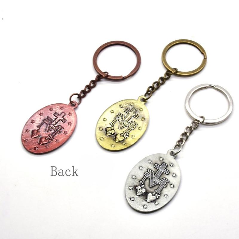 VirginMary Keychains Pendant Key Chain Christian Jewelry Keyring Gift