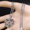 Hexagram Heart Shape Necklace for Women Men Silver Color Stainless Steel Jewish Star of David Necklace Jewelry collares N6474S02