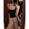 Fashionable Polka Dot with Chest Pads, Strappy Vests, Women's, Backless, Beautiful Back, Outerwear, Anti-glare, Inner Layer with Chest Wrap, Top