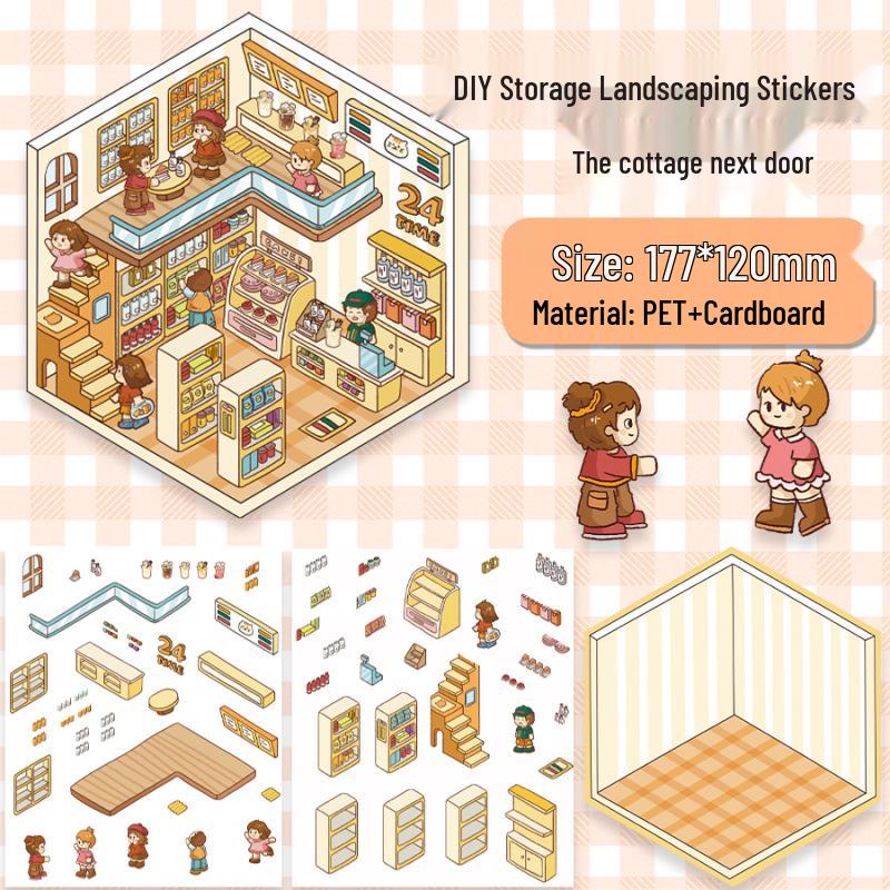 3D Miniature Scene Collage Stickers: Cute Decompression Handbook Stickers