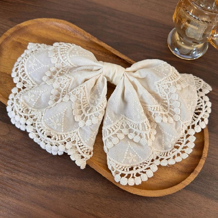 Unique Lace Hair Clip Embellished Bows Spring Grip Design Elegant Hair Accessories For Bridal Party Prom And Daily Use