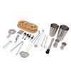 Cocktail Shaker Set Stainless Steel Bartender Kit with Bamboo Stand Full Cocktail Accessories for Party Club Bar Drink