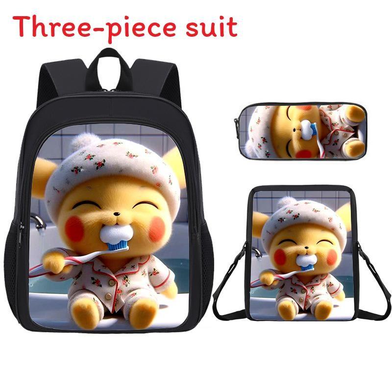 Pokemon Pikachu Childrens School Backpack With Lightweight Oxford Fabric For Elementary Students