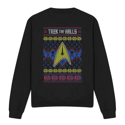 Star Trek Unisex Adult Trek the Halls Ugly Christmas Sweatshirt