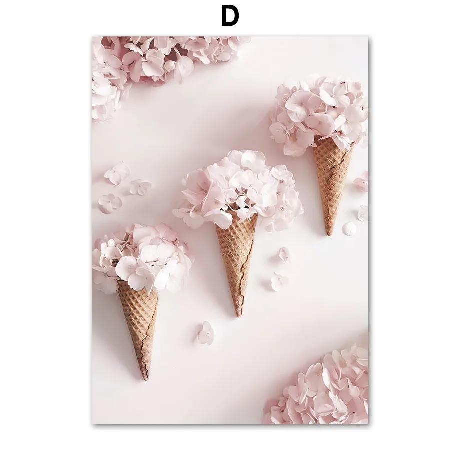 Rosa Garten Rose Tulpe Sakura Fahrrad Riesenrad Wand Leinwand MalereiKunst Nordic Poster Und Druck Bilder Für Wohnzimmer Dekor