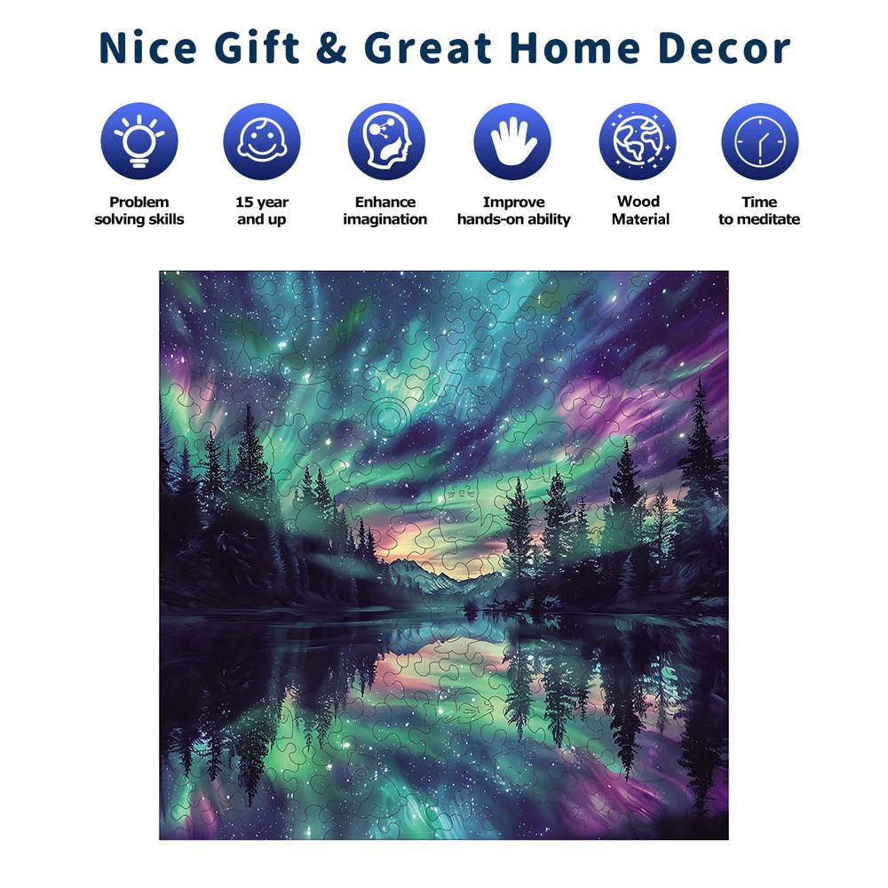 Wooden Puzzle for Adults,The Scenery Under the Dreamy Starry Sky Puzzles, Special Gifts for Friends Family Modern Art Home Decor